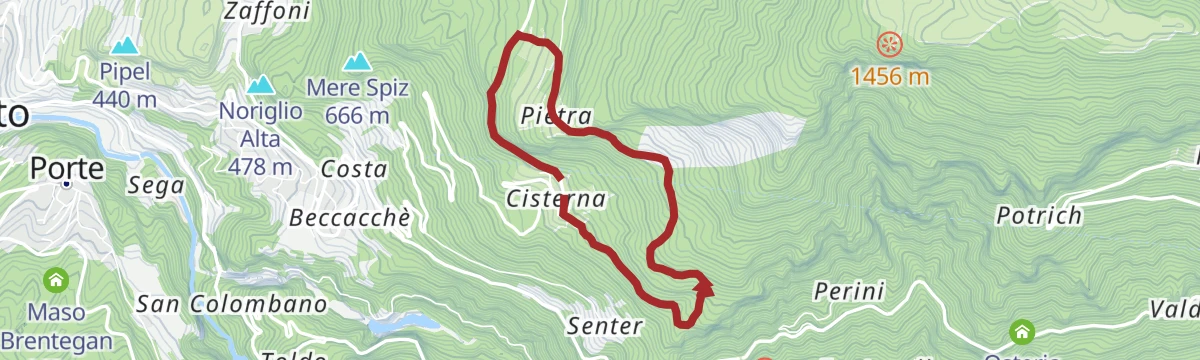 Route map: Tour of the abandoned places of Pinteri, Manfrin and Gerosa
